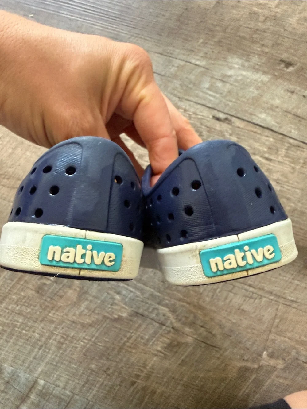 Native Kids Jefferson Slip-On in Navy with White Toe